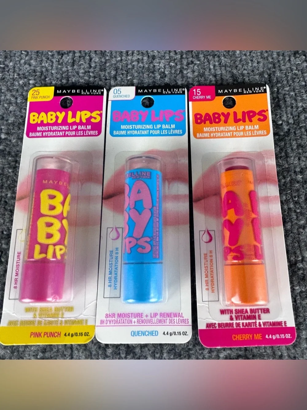 Maybelline Baby Lips Moisturizing & Medicated Lip Balms 0.15 oz, Various -3 Pack